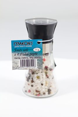 Mlýnek - směs soli a 4 druhů pepře - 12 cm - 80 g